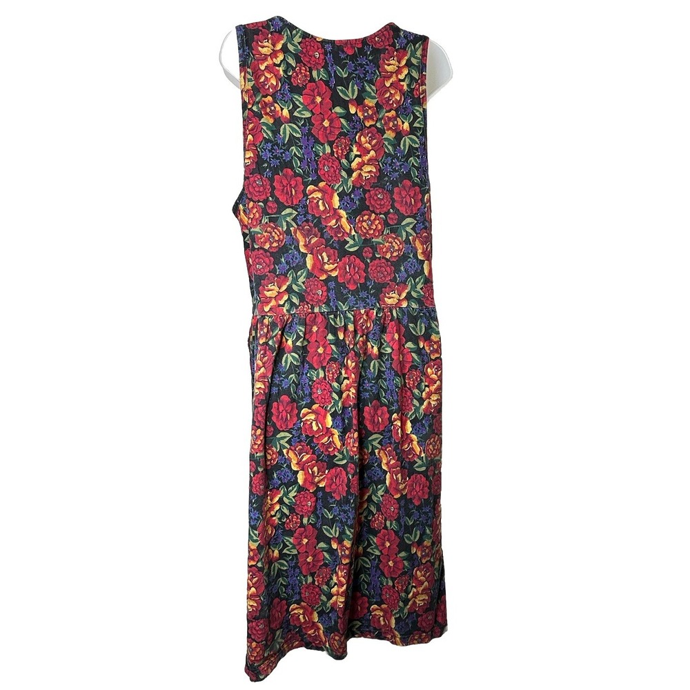 Bryn Connelly Jumper‎ Overall Dress Womens Medium Multi Color Floral Modest Maxi - Picture 3 of 9